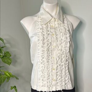NWT Harris/Wallace Ruffle Backless Blouse Size 16